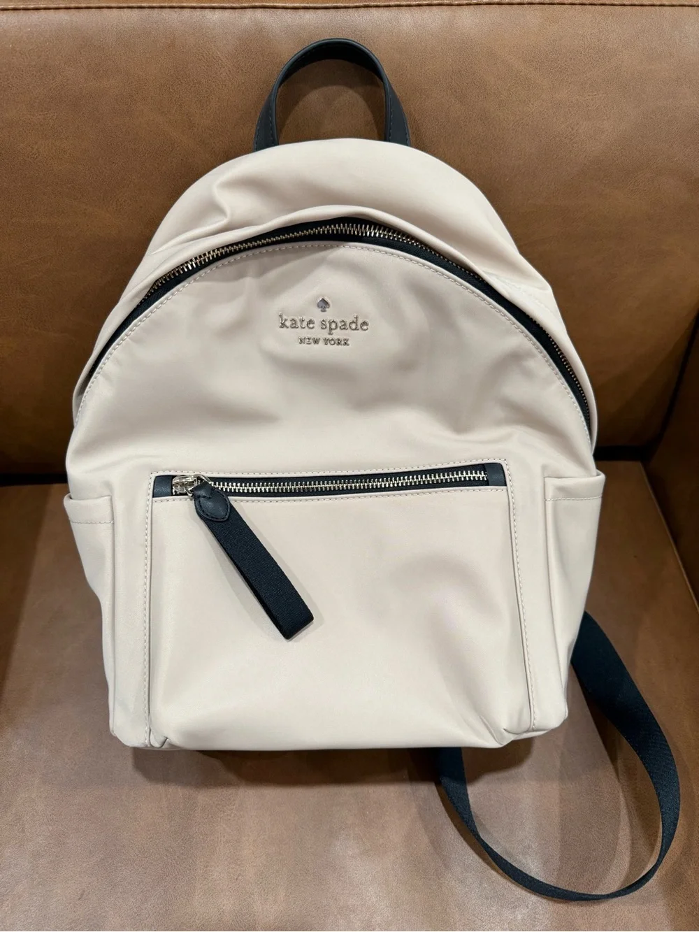 kate spade Cream/black Compact Nylon Backpack